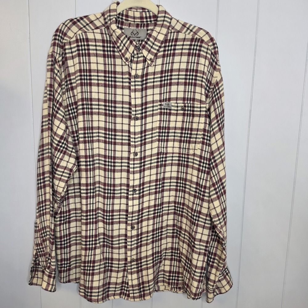 Realtree Flannel Shirt Mens Size 2X Soft Plaid